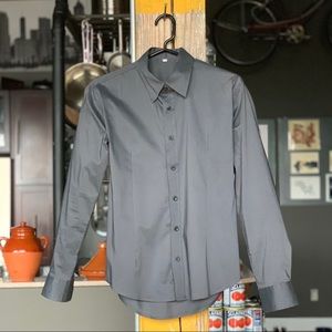 Men's cotton poplin long-sleeve button-down shirt